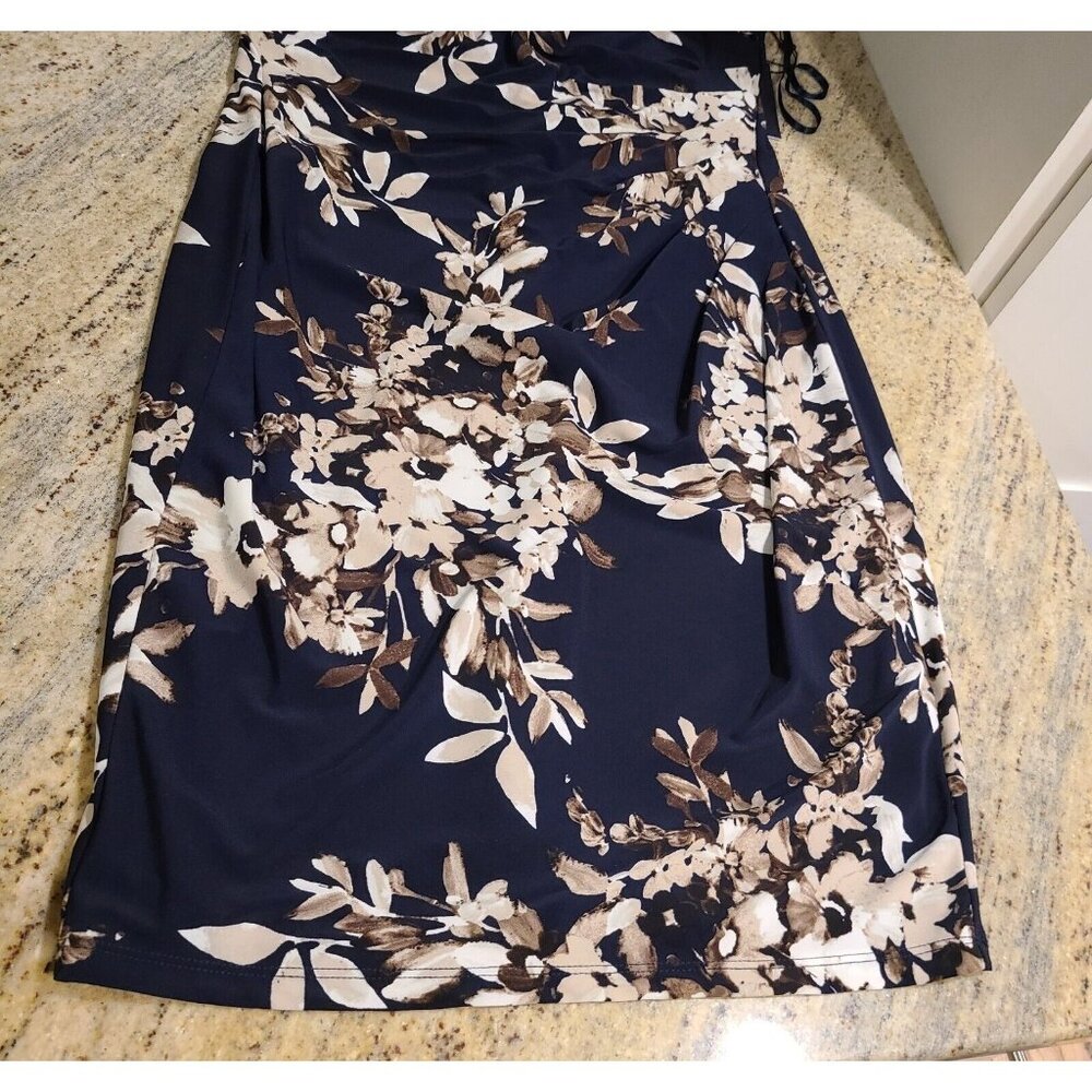 New! Tommy Hilfiger Floral Dress Size 8 Sleeveless Knee Ruched Waist Romantic - Picture 5 of 16